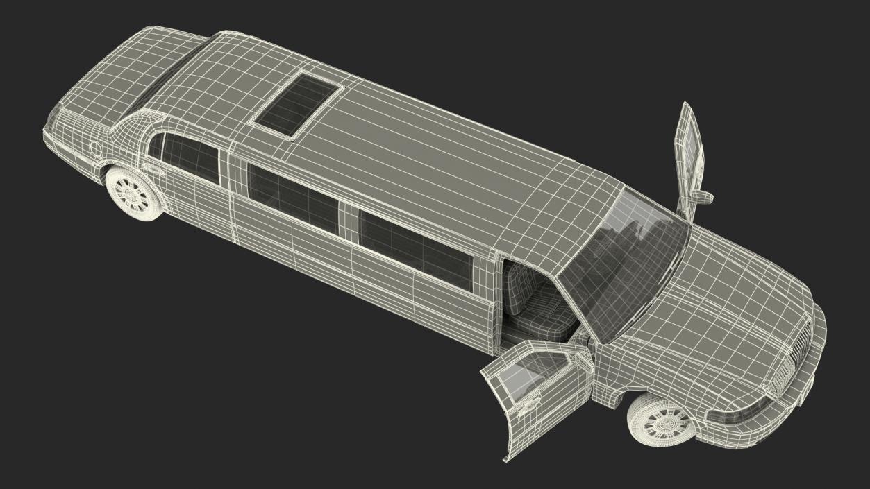 3D model Limousine Generic White Rigged