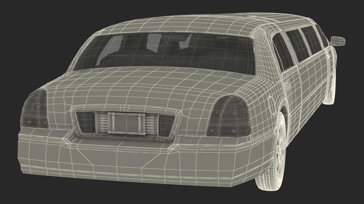 3D model Limousine Generic White Rigged