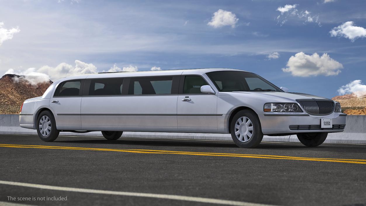 3D model Limousine Generic White Rigged