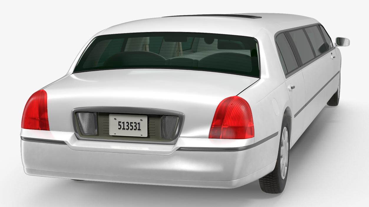 3D model Limousine Generic White Rigged