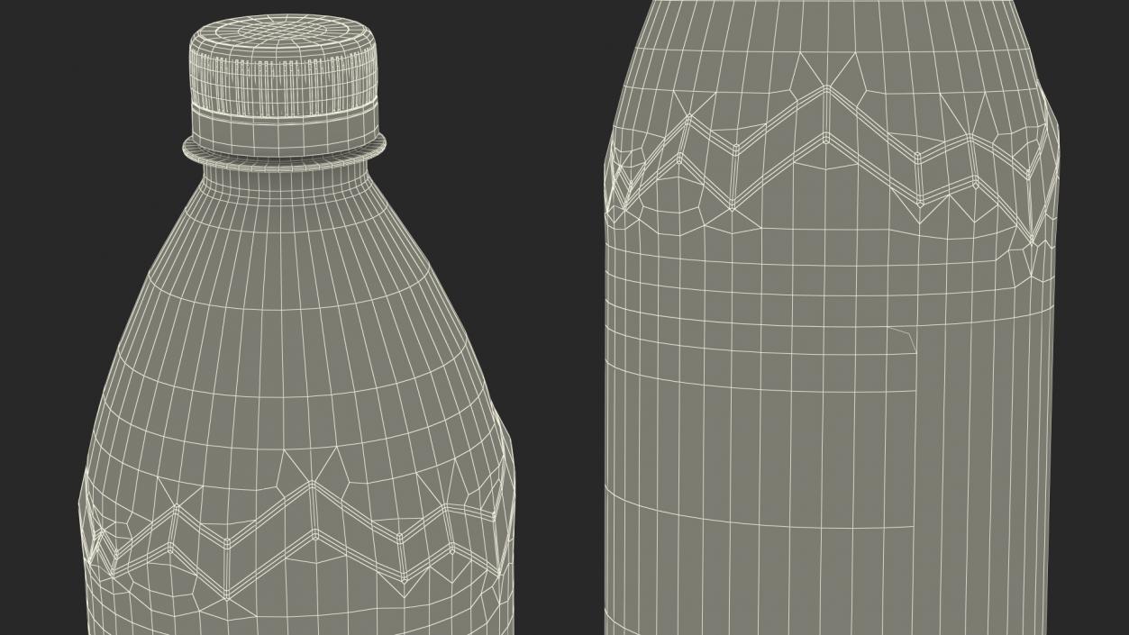 3D model Evian Natural Mineral Water 1L Plastic Bottle