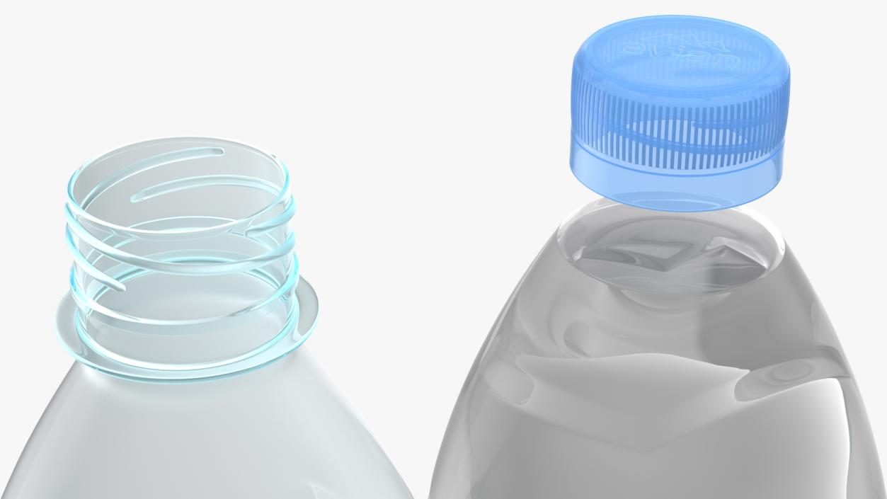 3D model Evian Natural Mineral Water 1L Plastic Bottle