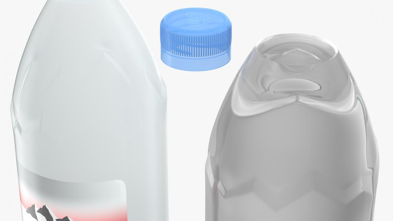 3D model Evian Natural Mineral Water 1L Plastic Bottle