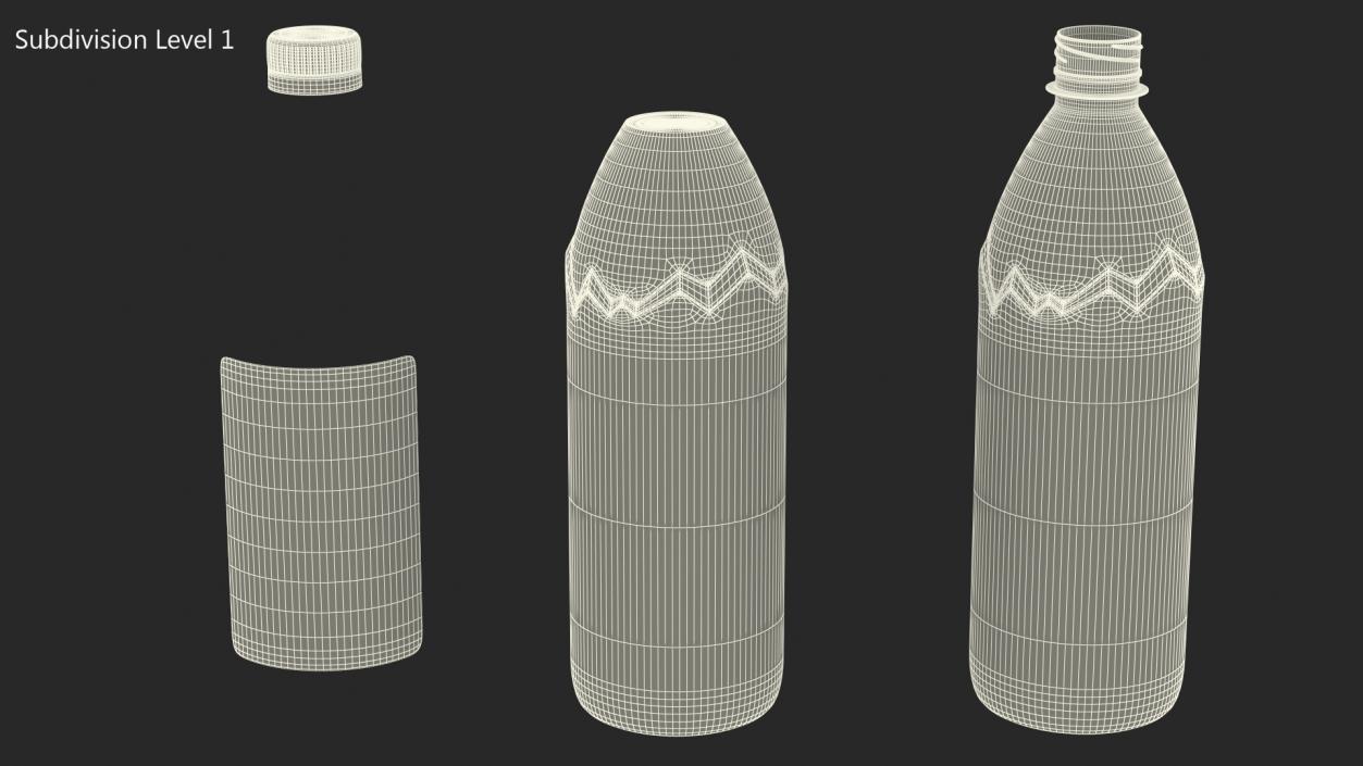 3D model Evian Natural Mineral Water 1L Plastic Bottle