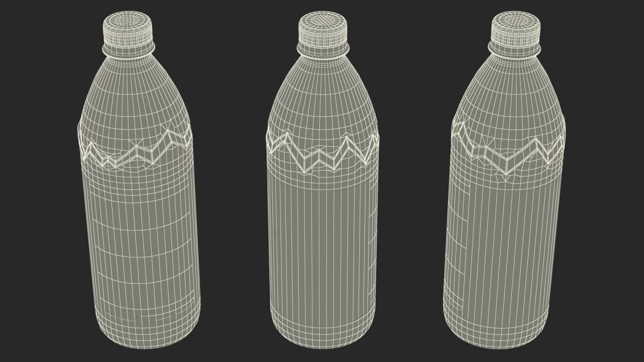 3D model Evian Natural Mineral Water 1L Plastic Bottle