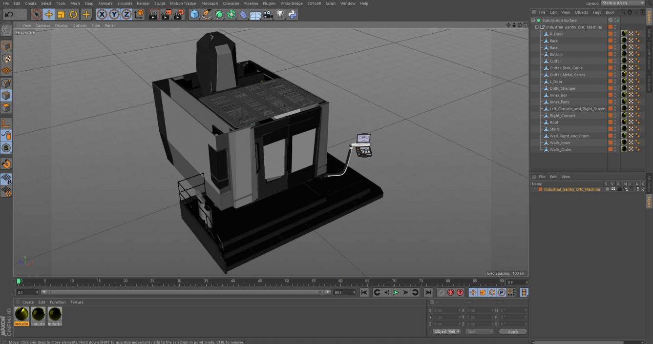 Industrial Gantry CNC Machine 3D model