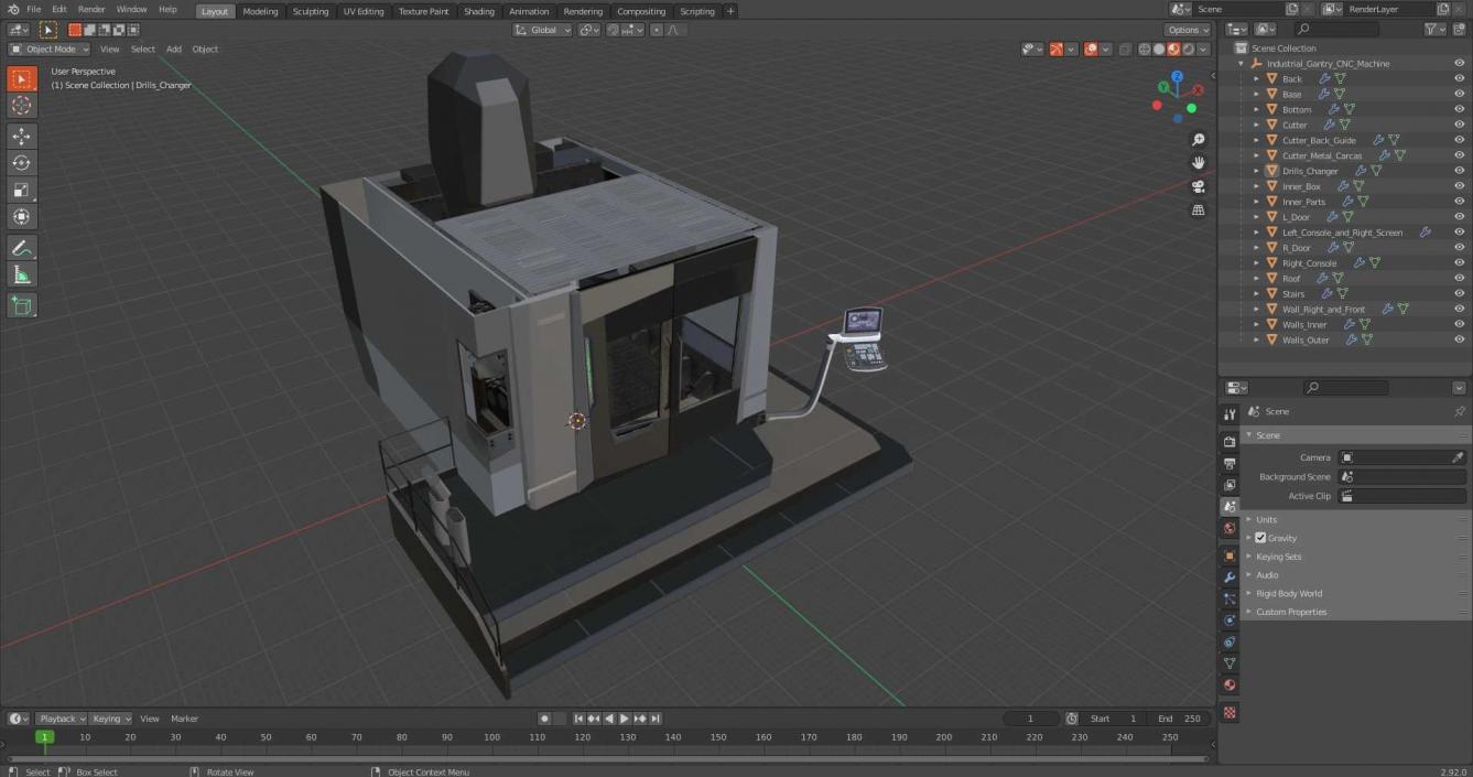 Industrial Gantry CNC Machine 3D model