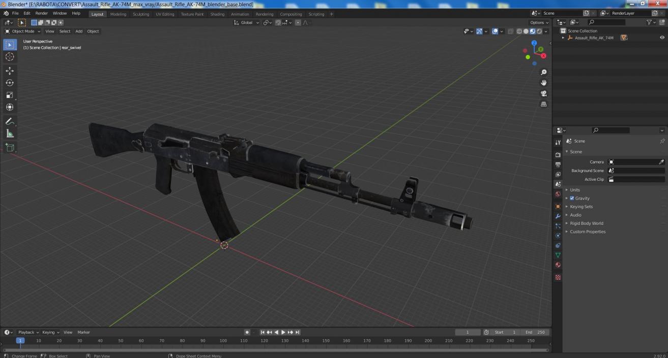 3D model Assault Rifle AK-74M