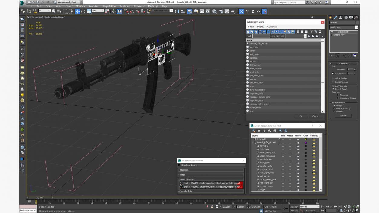 3D model Assault Rifle AK-74M