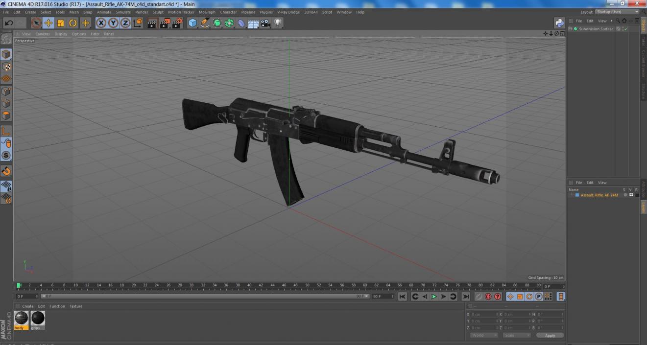 3D model Assault Rifle AK-74M