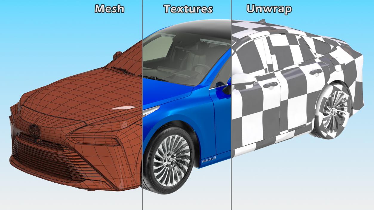 Toyota Mirai Hydrogen Fuel Cell Vehicle Fully Detailed 3D model