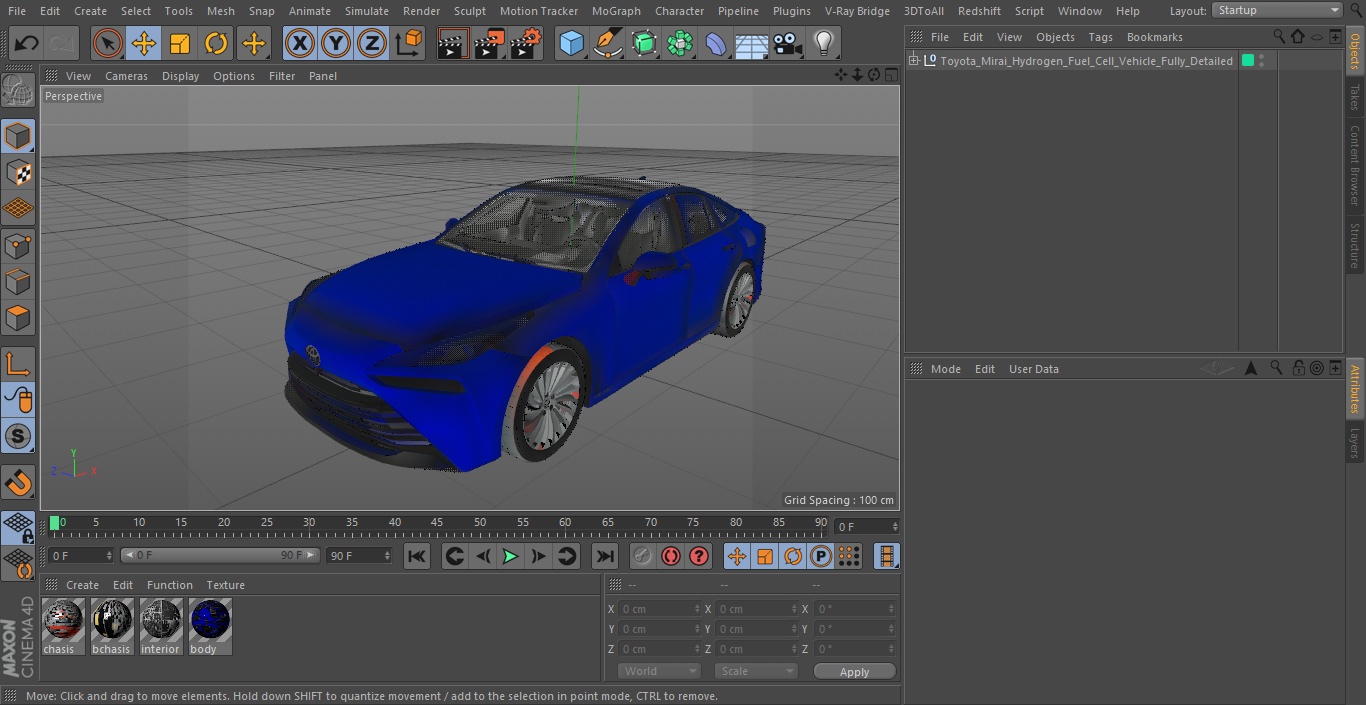 Toyota Mirai Hydrogen Fuel Cell Vehicle Fully Detailed 3D model