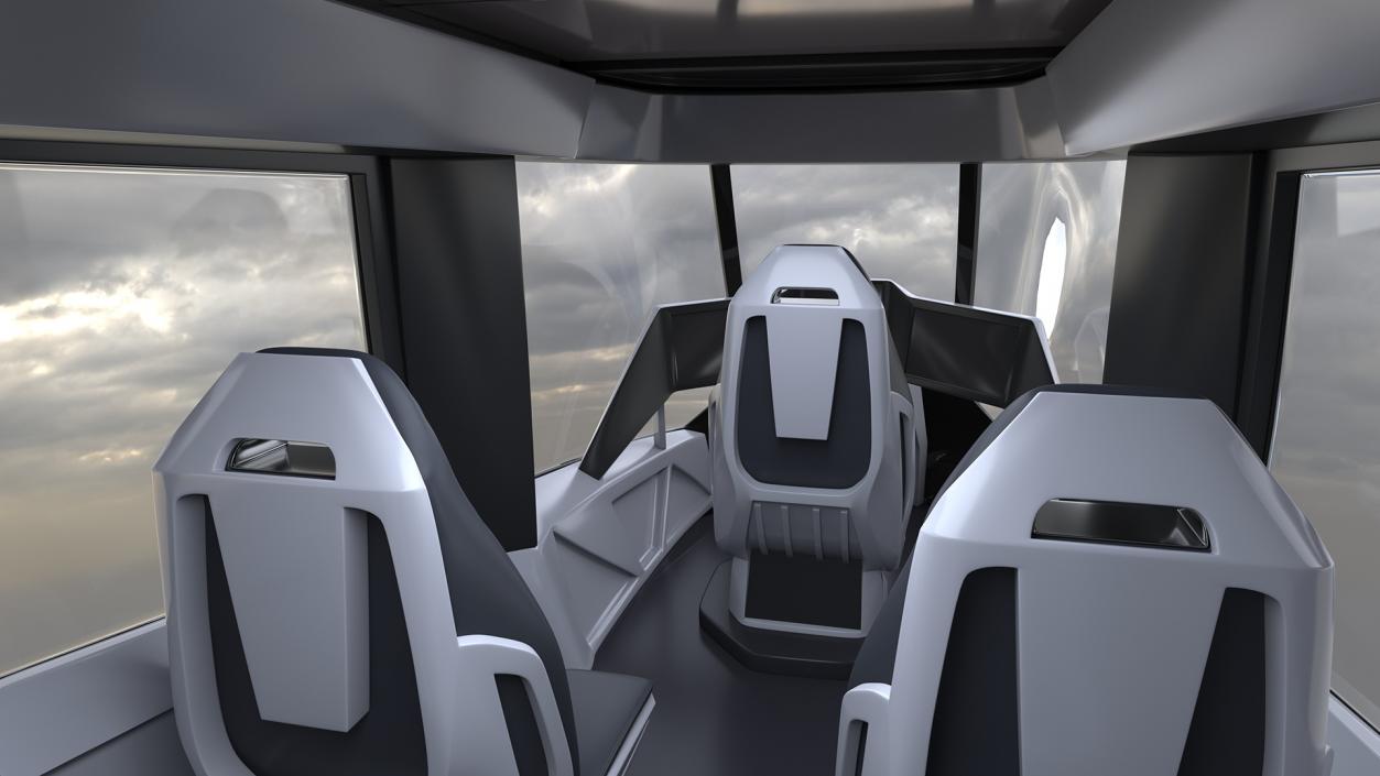 3D model Flying Taxi Bell Nexus Simple Interior Rigged