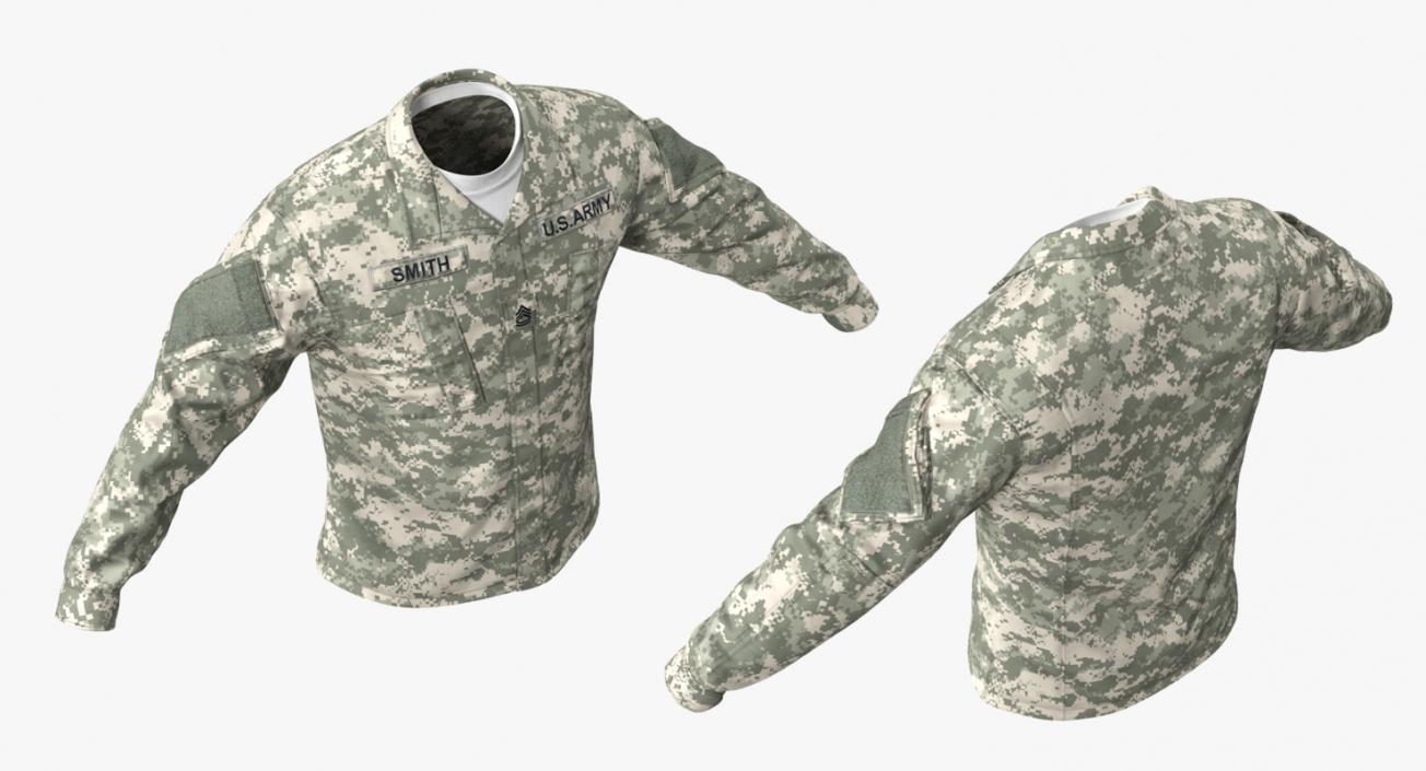 3D US Army Soldier Camo T-Pose Fur