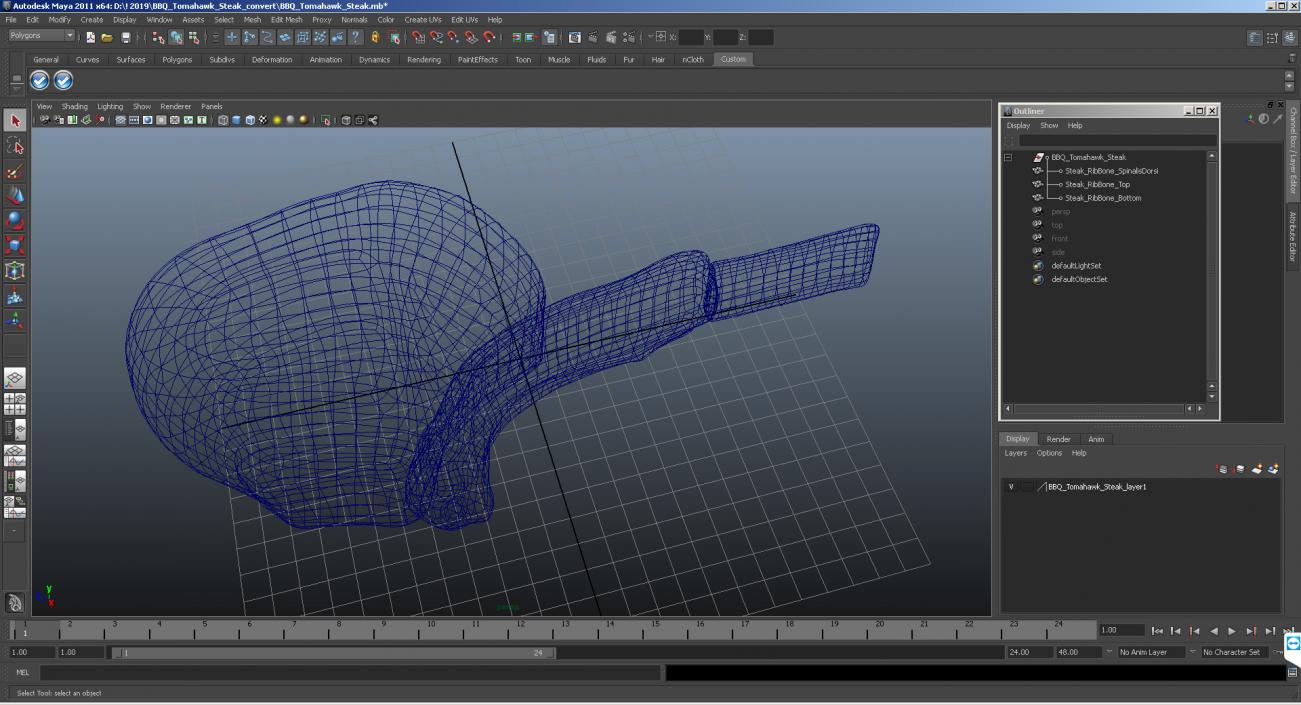 3D BBQ Tomahawk Steak model