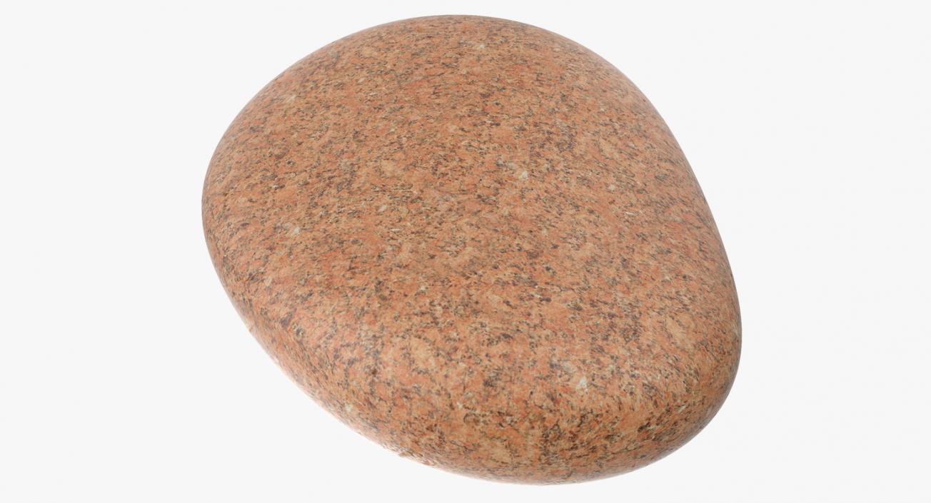 3D Red Granite Round Stone model