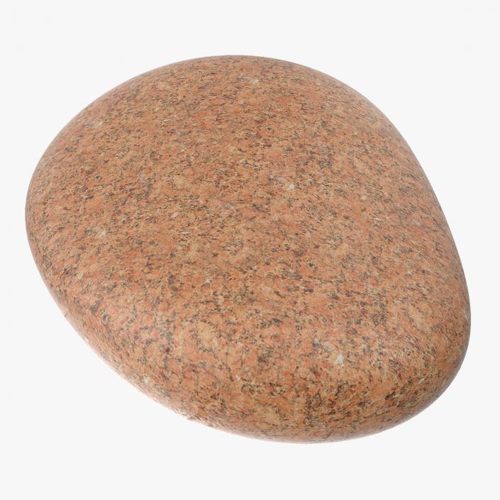 3D Red Granite Round Stone model