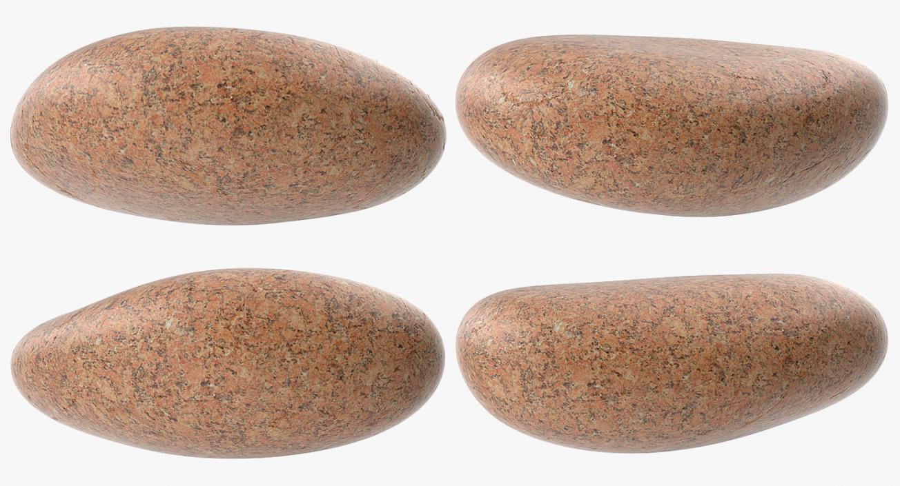 3D Red Granite Round Stone model