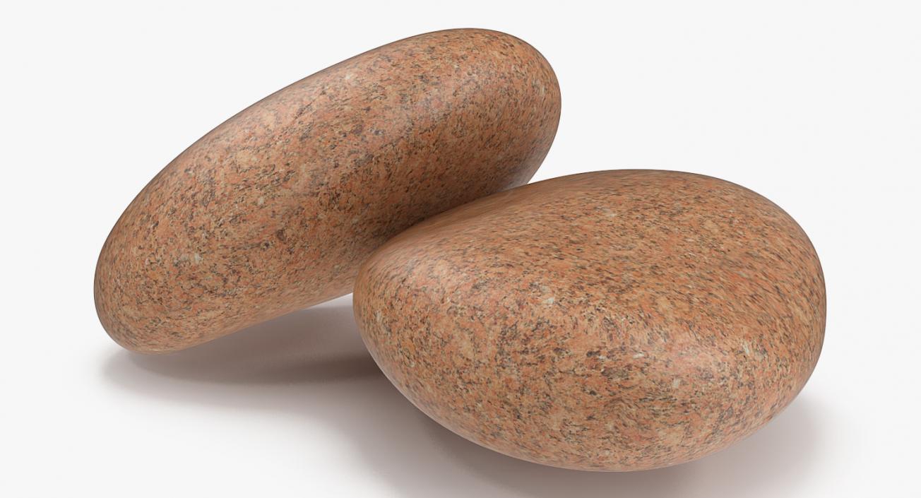 3D Red Granite Round Stone model