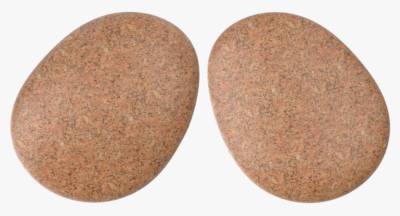 3D Red Granite Round Stone model