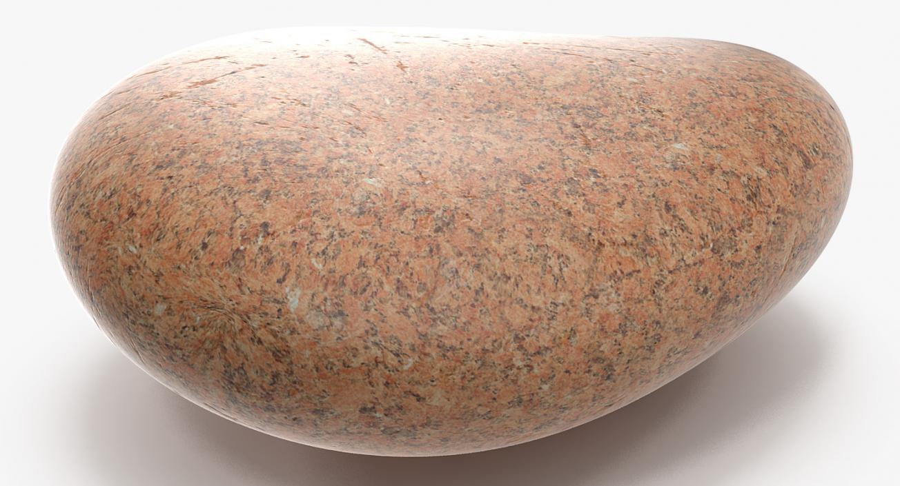 3D Red Granite Round Stone model