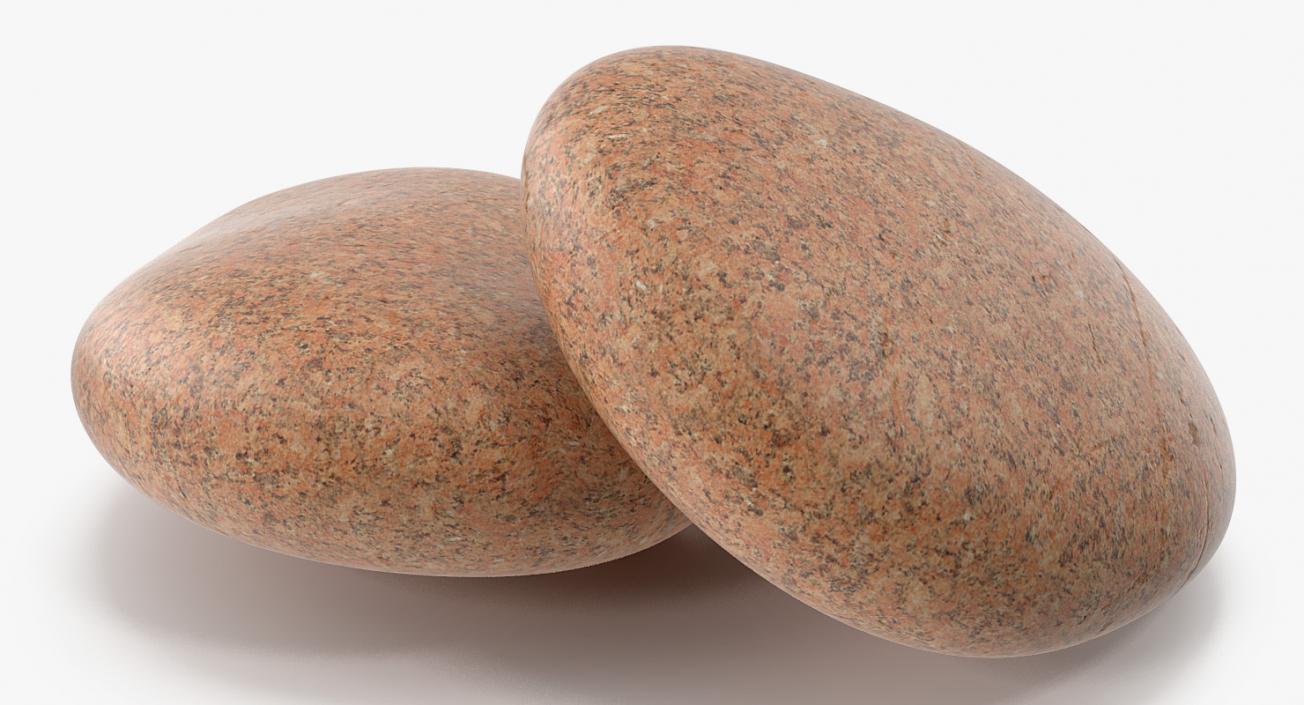 3D Red Granite Round Stone model