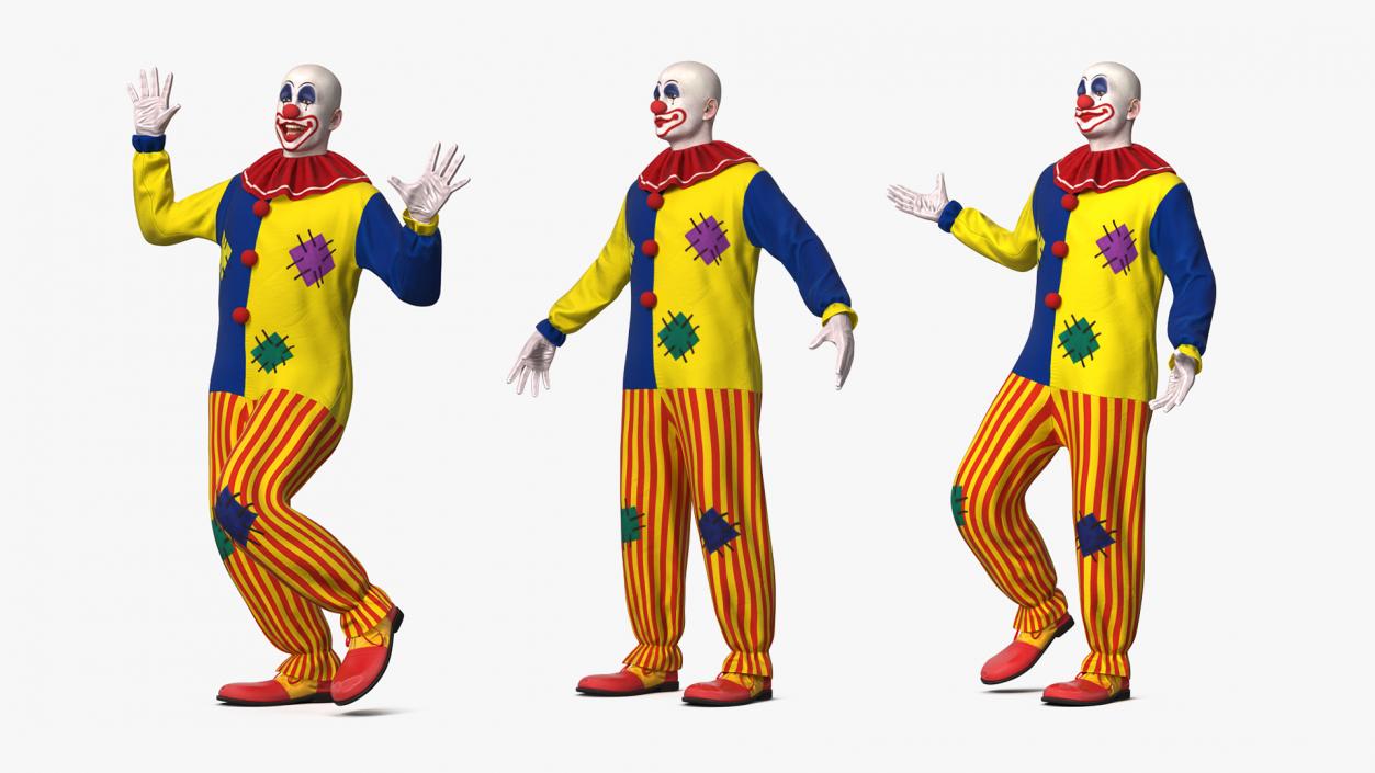 Bald Clown Rigged 3D