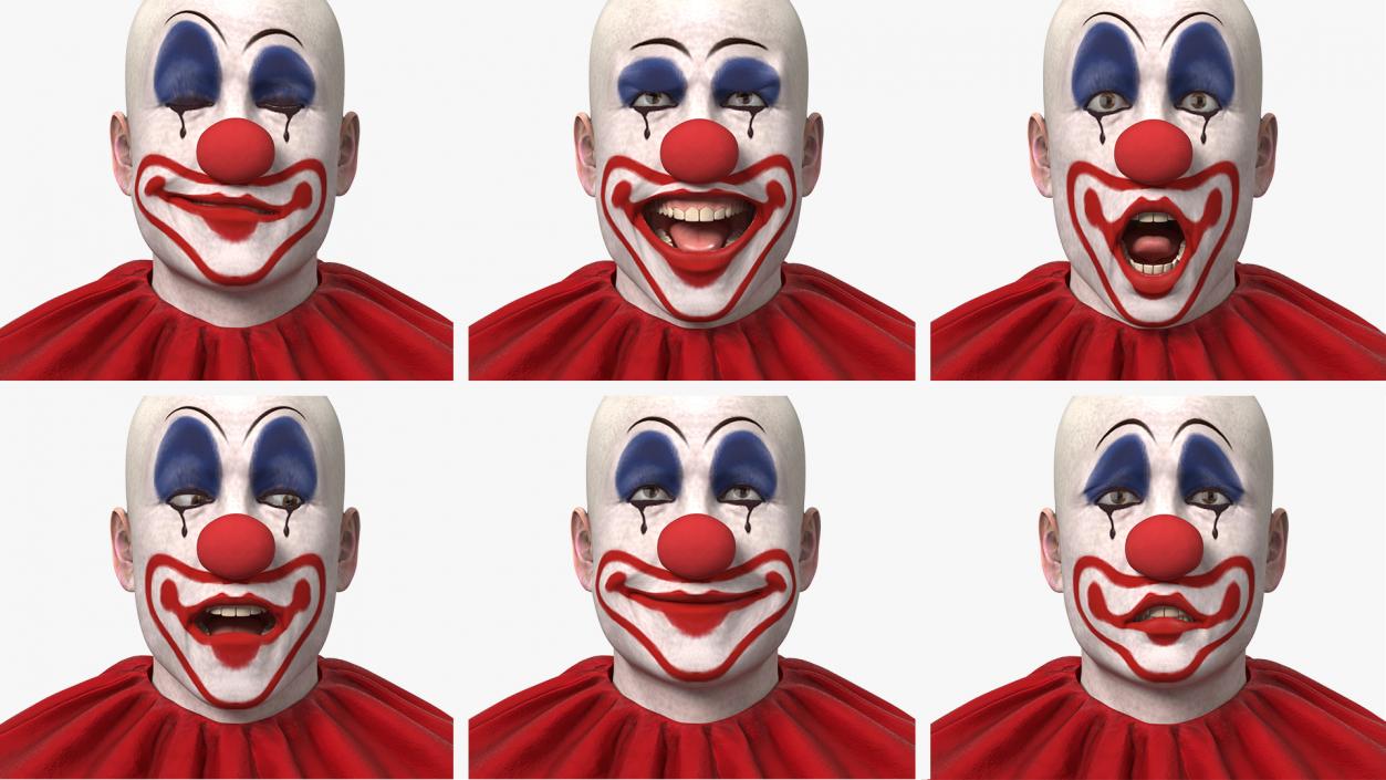 Bald Clown Rigged 3D