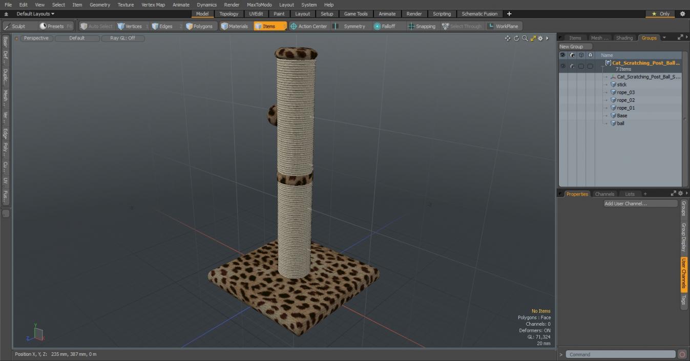 Cat Scratching Post Ball Spot 3D model