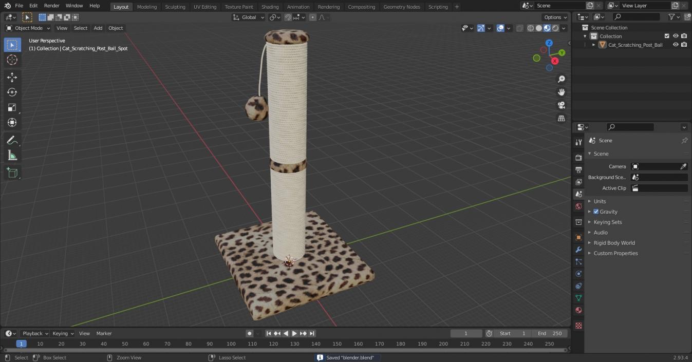 Cat Scratching Post Ball Spot 3D model