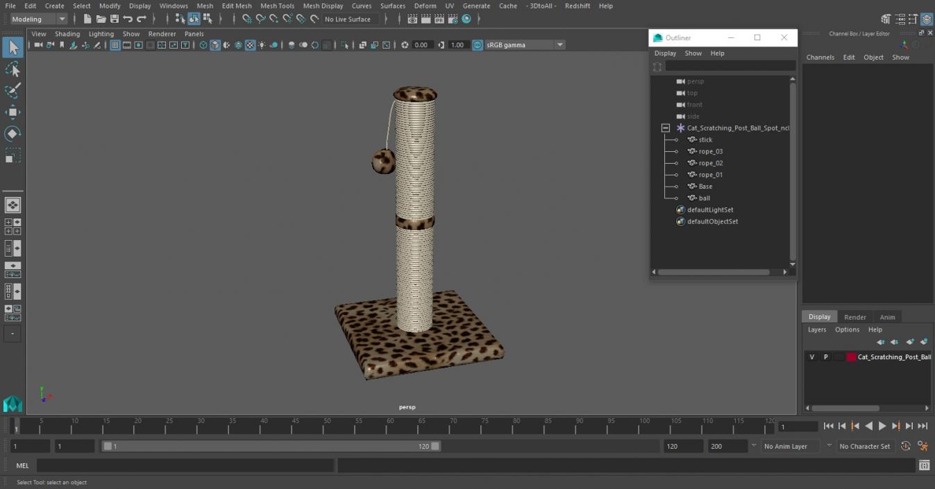 Cat Scratching Post Ball Spot 3D model