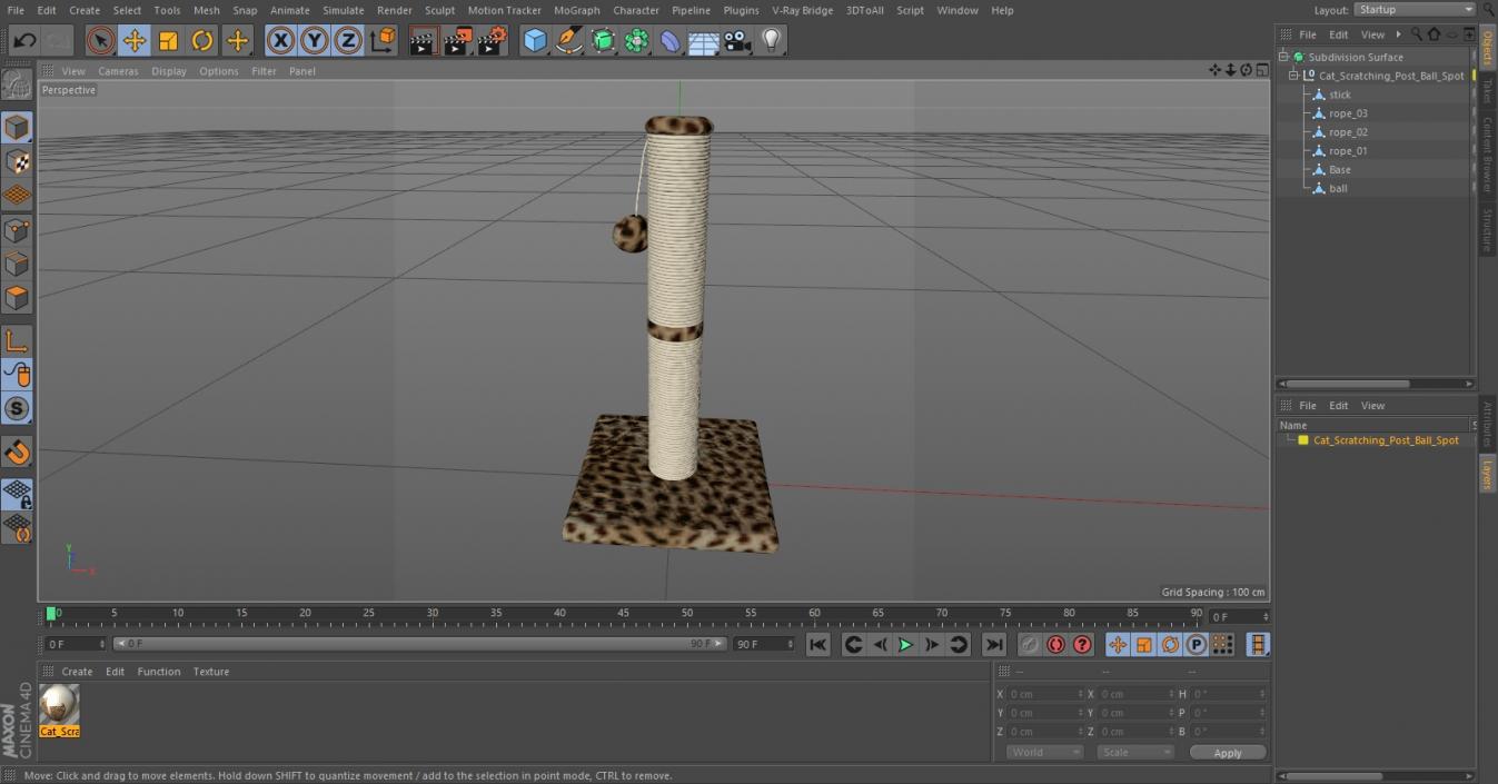 Cat Scratching Post Ball Spot 3D model