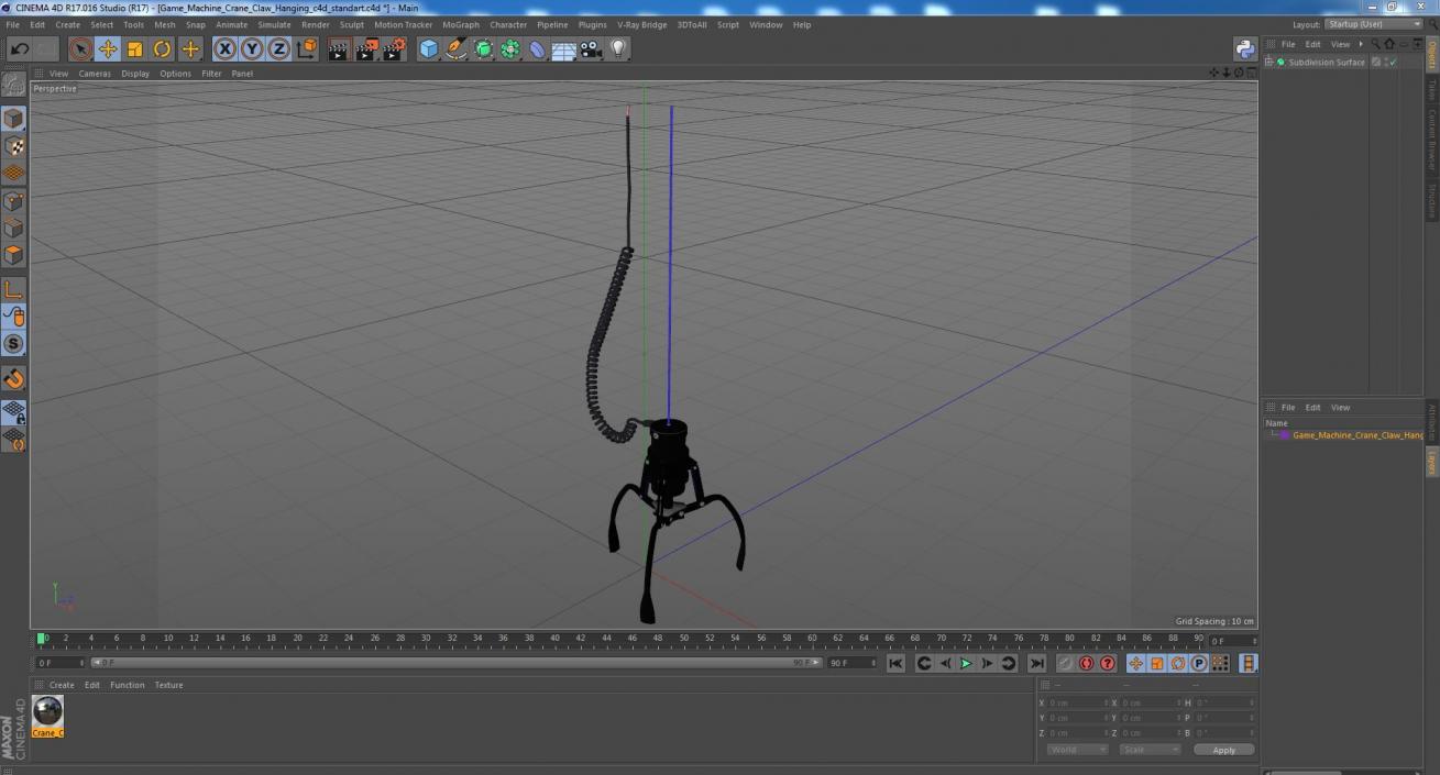 3D Game Machine Crane Claw Hanging