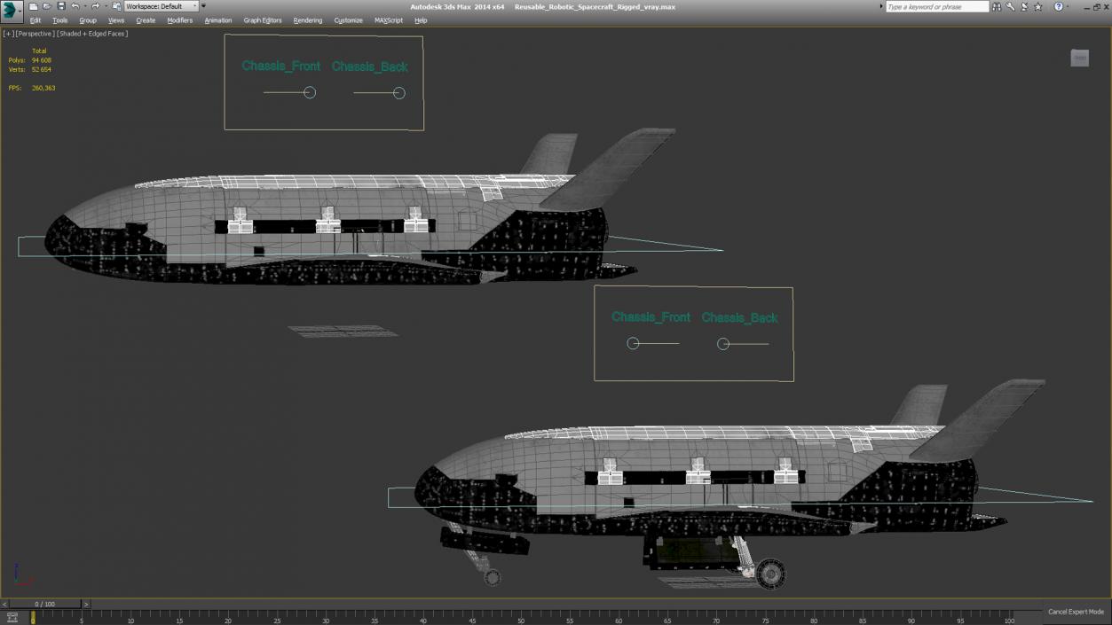 3D Reusable Robotic Spacecraft Rigged for Maya model