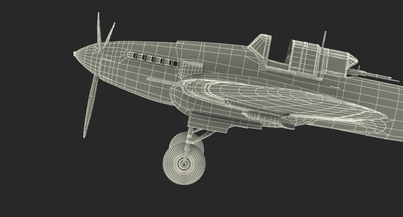 3D Ilyushin Il-2 WWII Soviet Attack Aircraft Rigged model