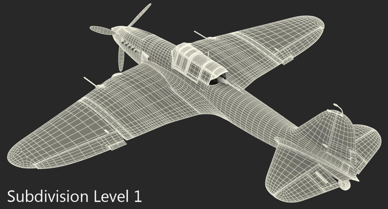 3D Ilyushin Il-2 WWII Soviet Attack Aircraft Rigged model