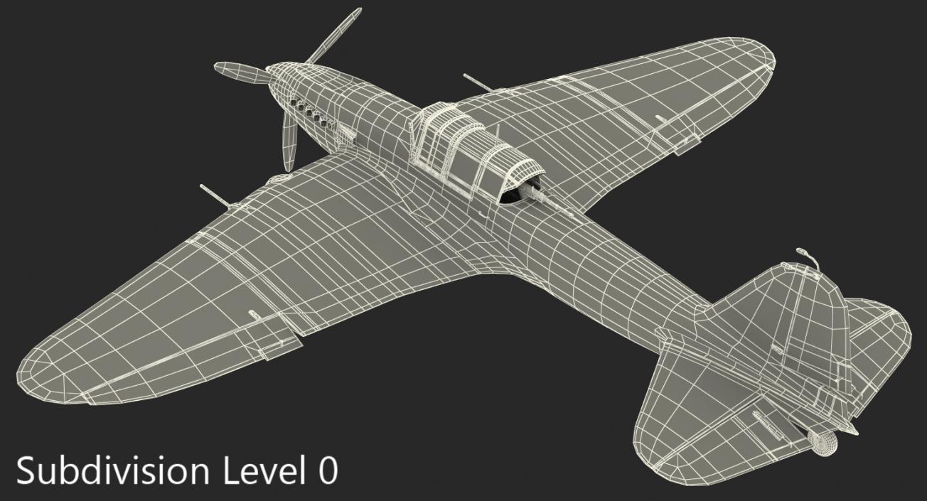 3D Ilyushin Il-2 WWII Soviet Attack Aircraft Rigged model