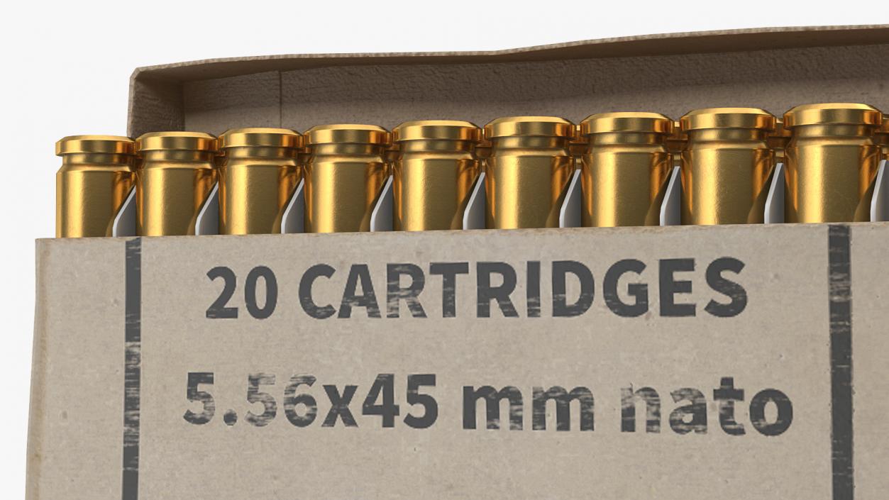 3D Box of 5.56x45mm NATO Rounds model