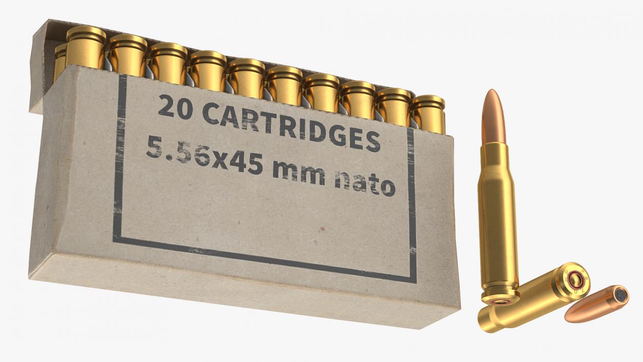 3D Box of 5.56x45mm NATO Rounds model