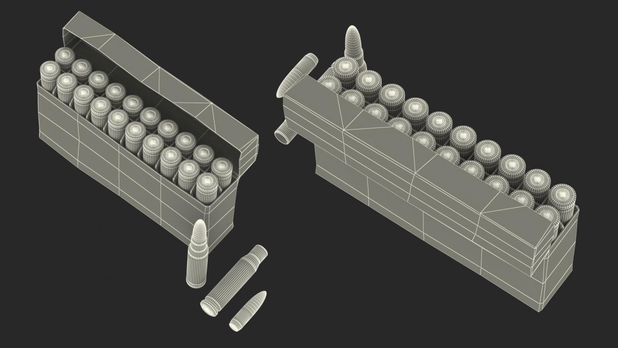 3D Box of 5.56x45mm NATO Rounds model