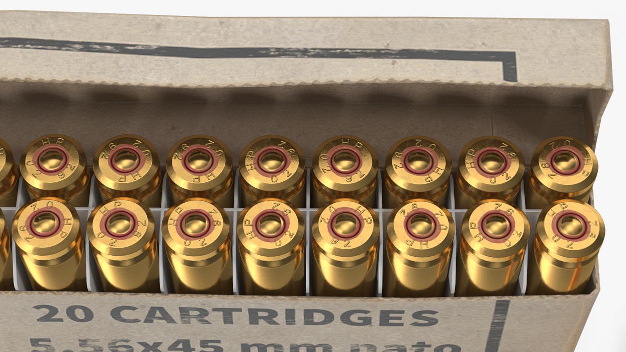 3D Box of 5.56x45mm NATO Rounds model