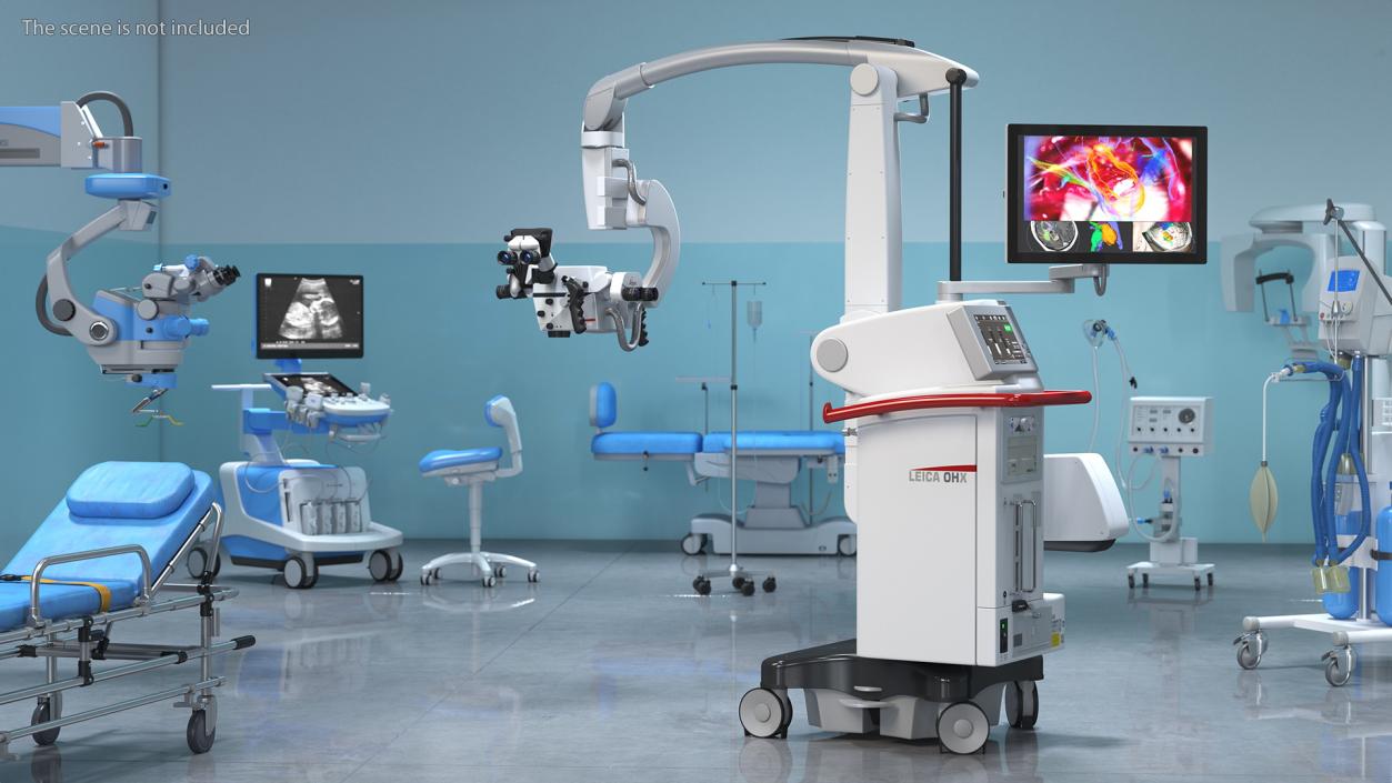 3D Precision Surgical Microscope Leica M530 OHX Rigged