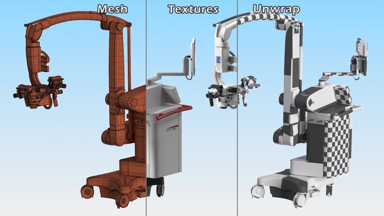 3D Precision Surgical Microscope Leica M530 OHX Rigged