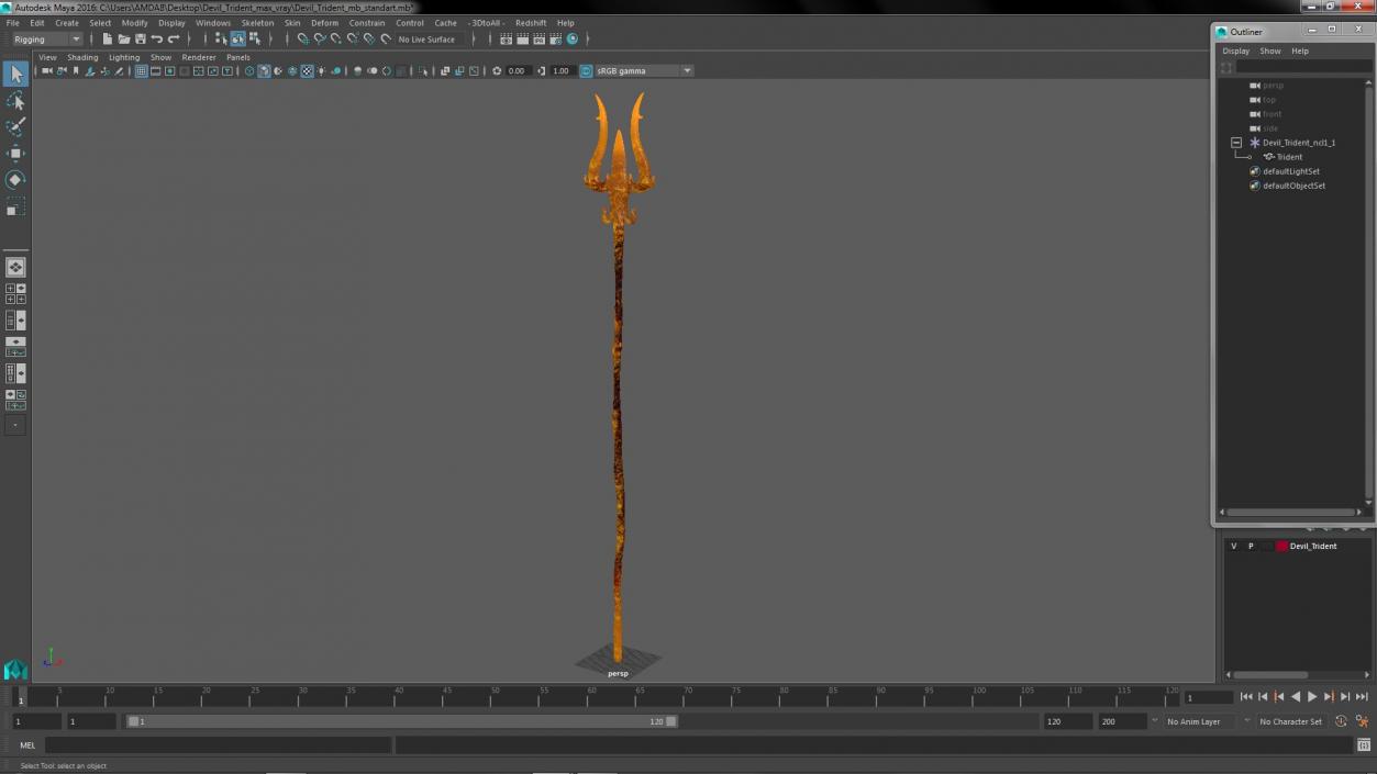 3D Devil Trident model