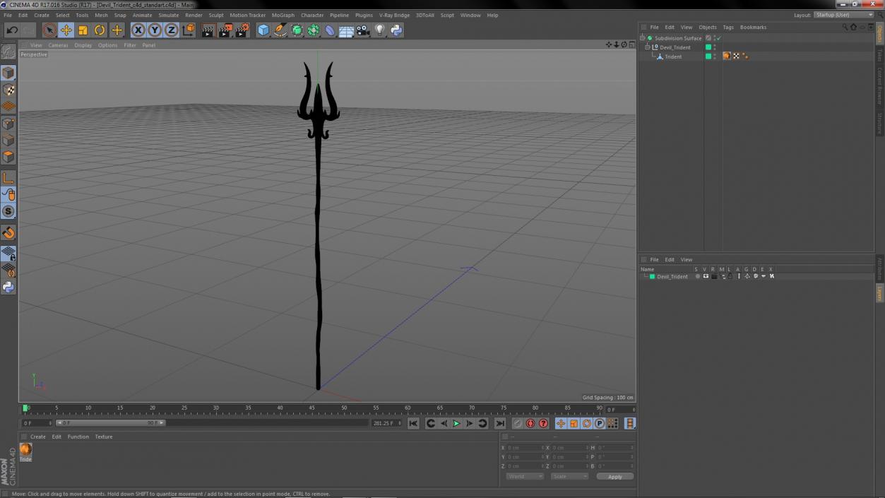 3D Devil Trident model