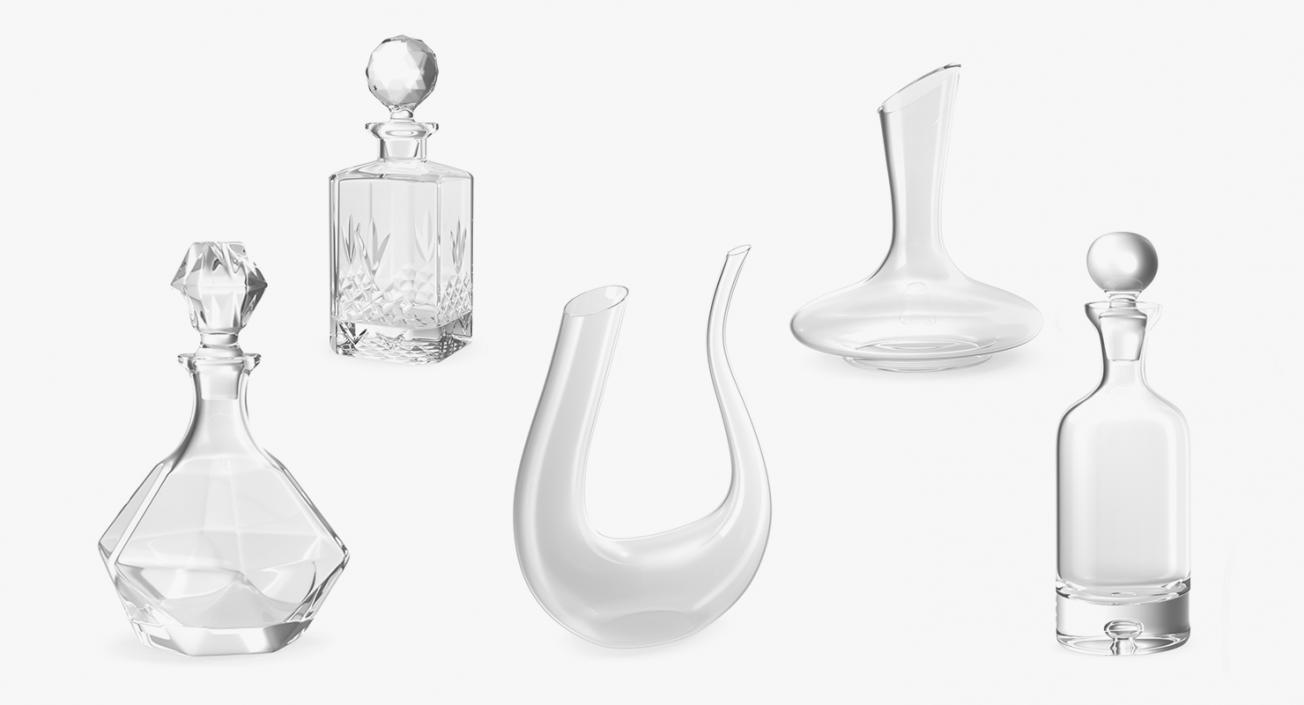 3D Glass Decanters Collection 3 model