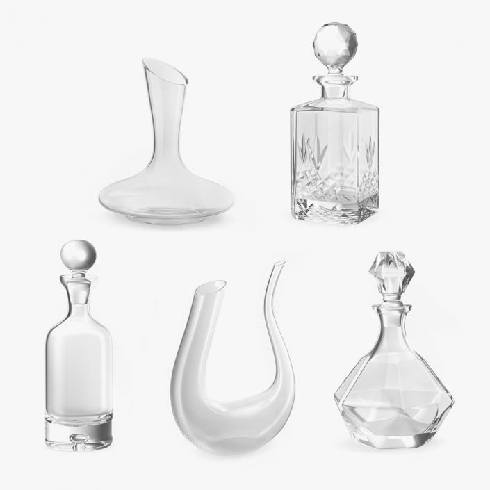 3D Glass Decanters Collection 3 model