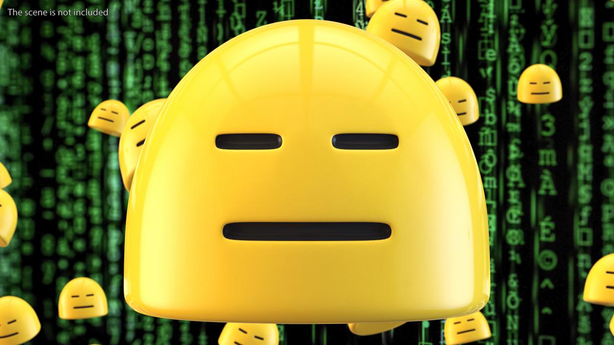 3D Expressionless Face Android Emoji model