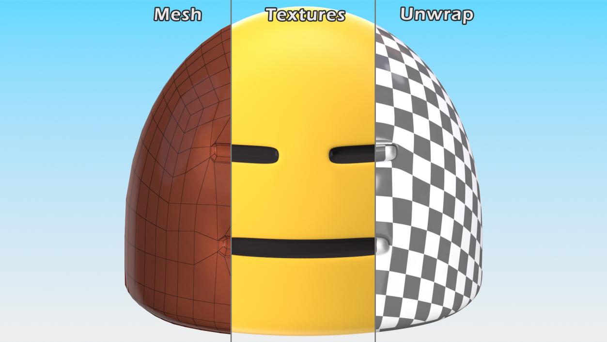 3D Expressionless Face Android Emoji model