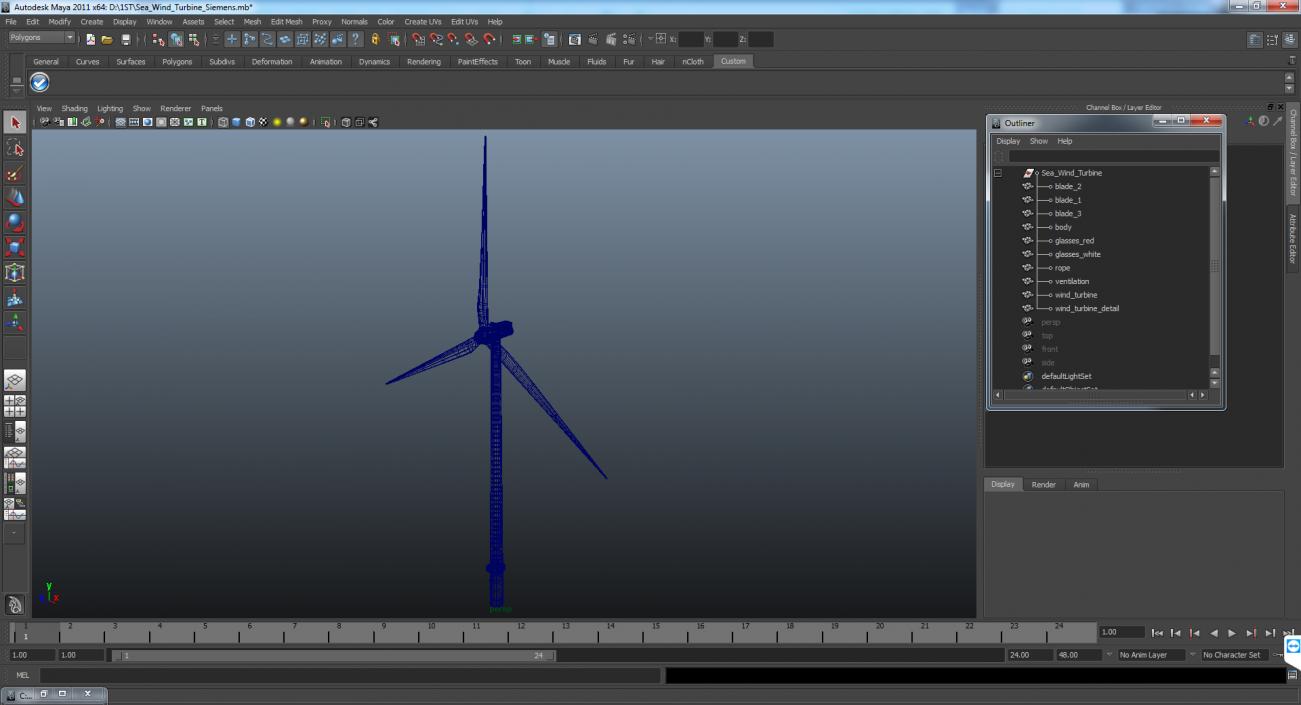 Sea Wind Turbine Siemens 3D model